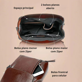 Bolsa Couro Legítimo Acadêmica Inara™