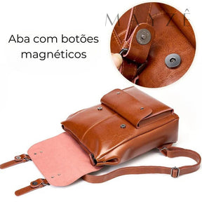 Mochila Couro Legítimo Acadêmica Ayla™